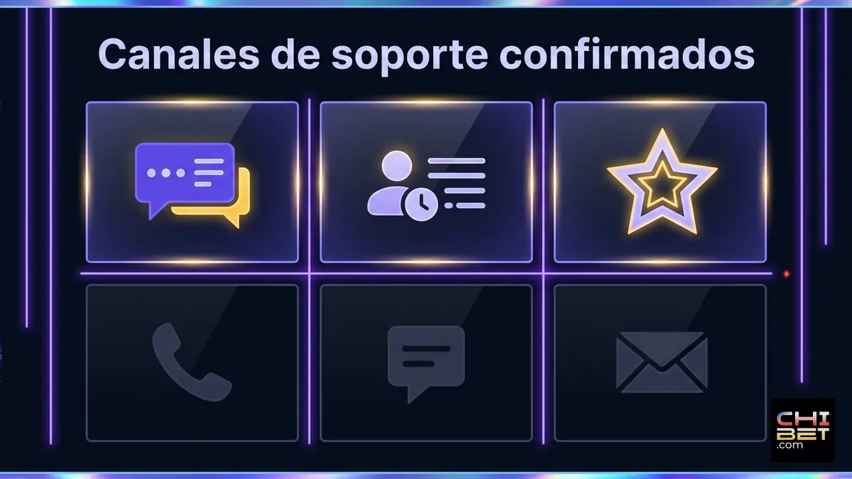 Comparación de canales de soporte confirmados por el sitio oficial de Chibet Chile
