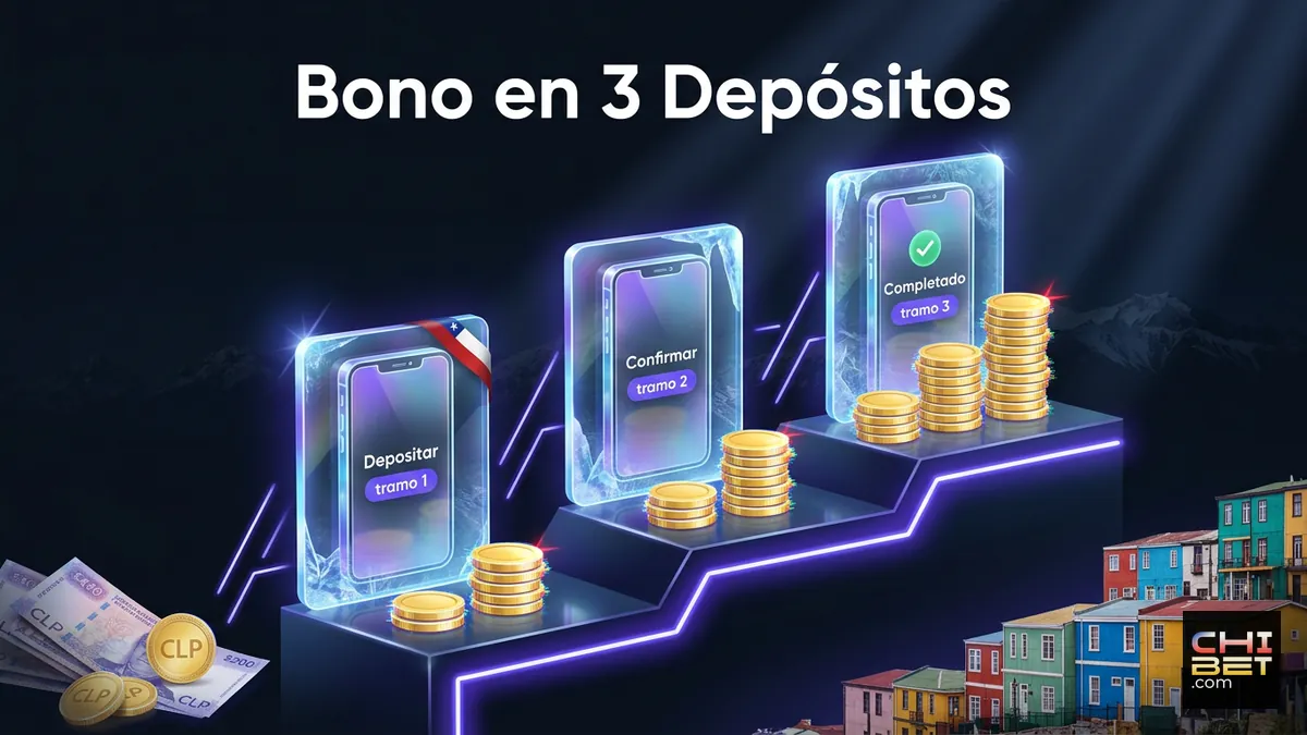 Escalera de bonos por tres depósitos del bono de bienvenida de Chibet en pesos chilenos
