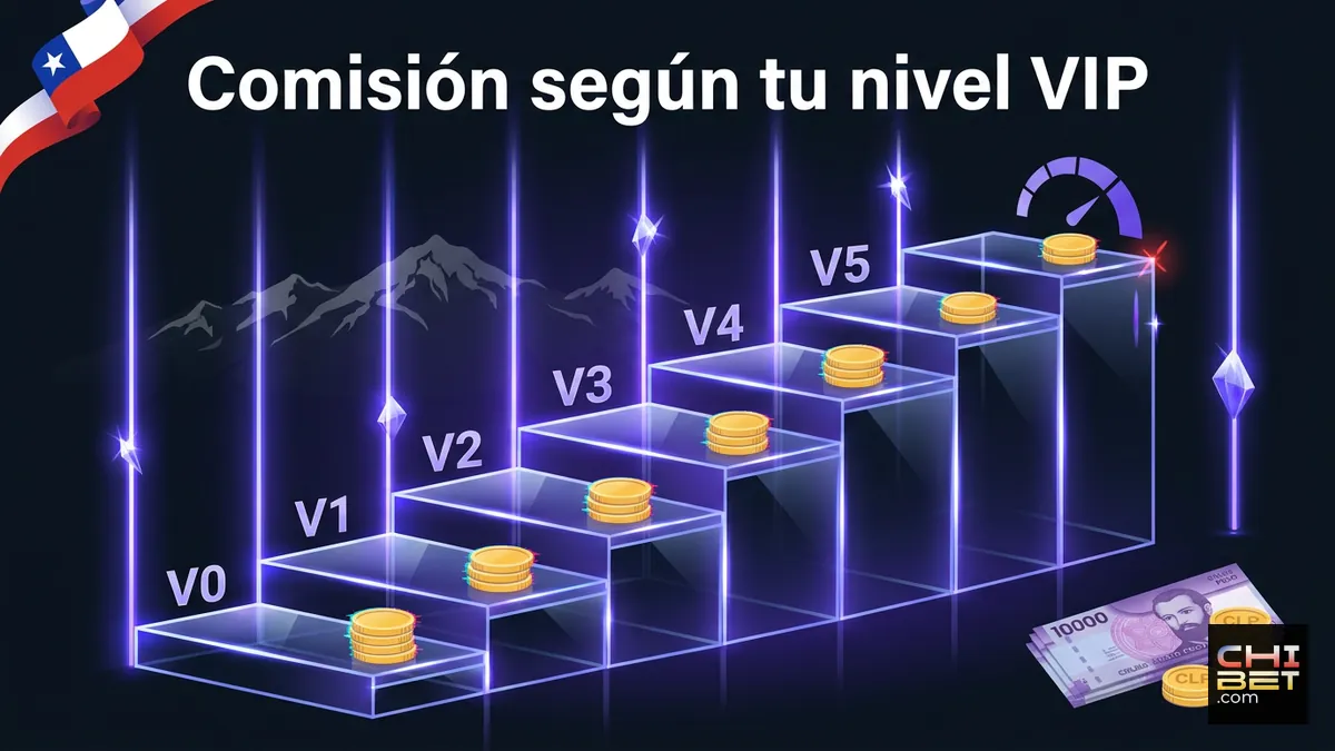 Escalera de niveles VIP en Chibet Chile que muestra cómo baja la comisión de retiro al subir de nivel